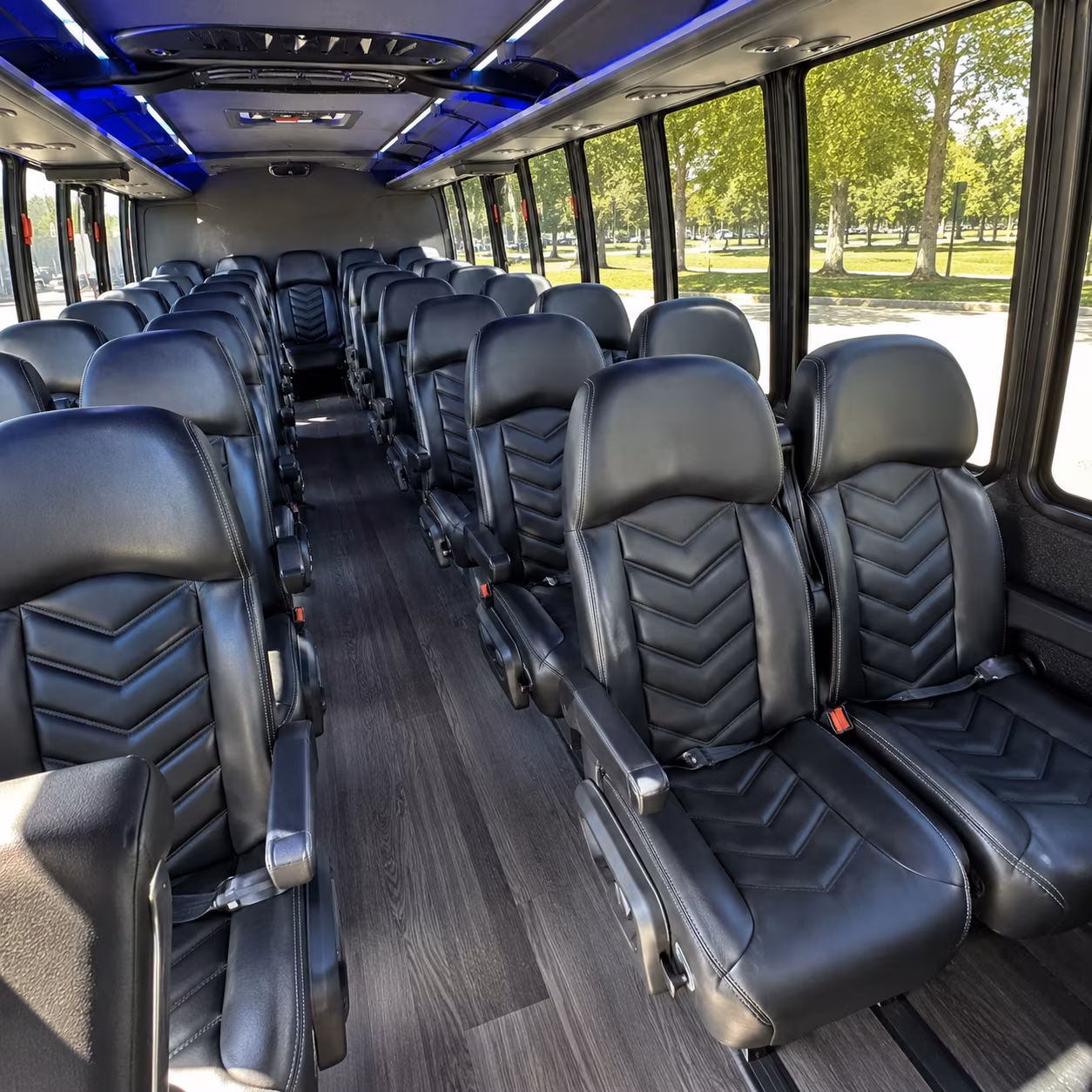 reading 35 passenger minibus inside