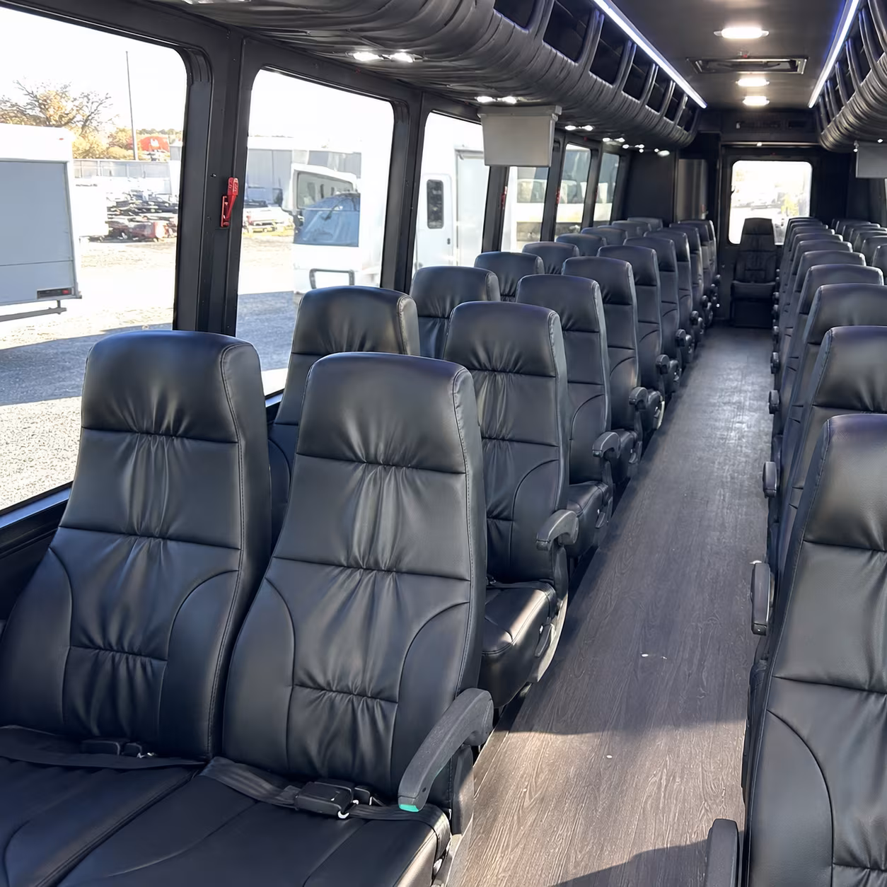 reading 35 passenger minibus interior
