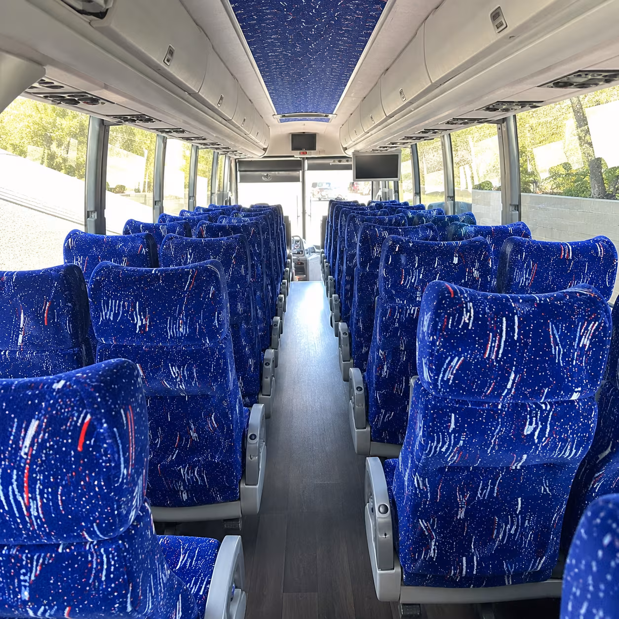 reading 50 passenger charter bus interior