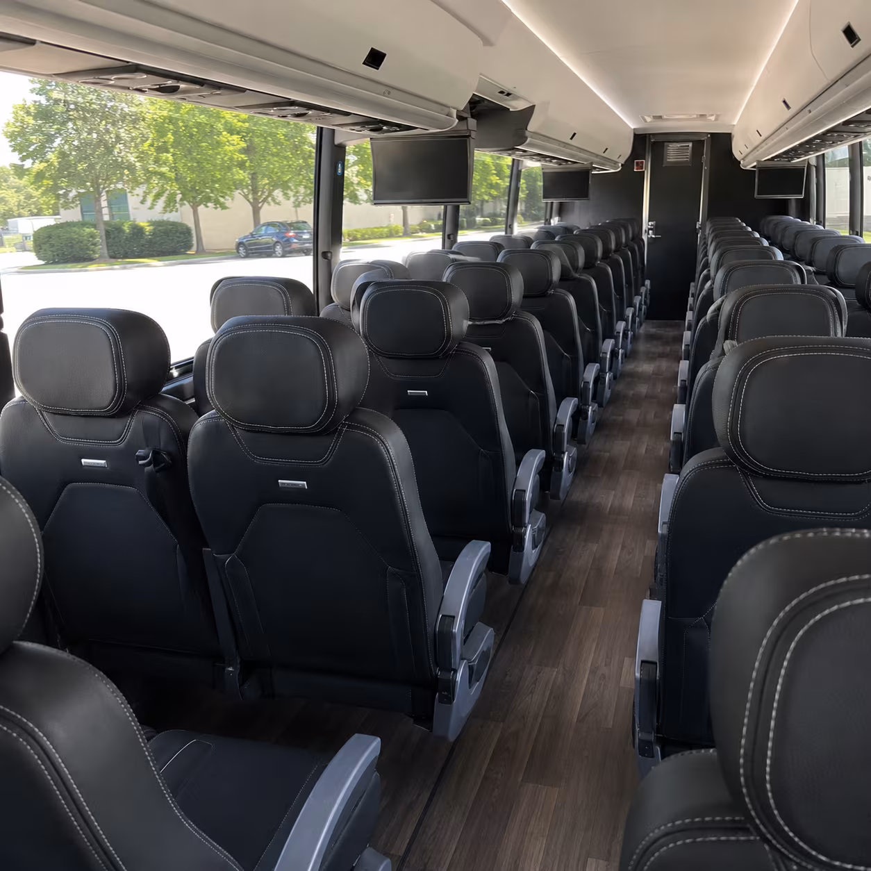 reading 56 passenger charter bus interior