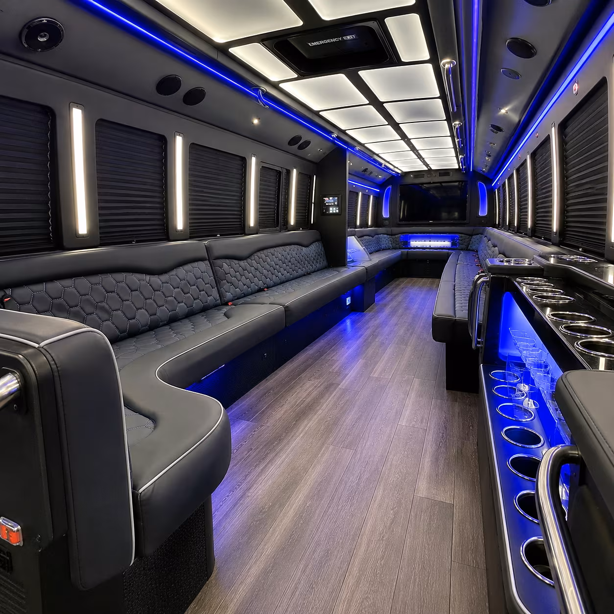 reading party bus inside