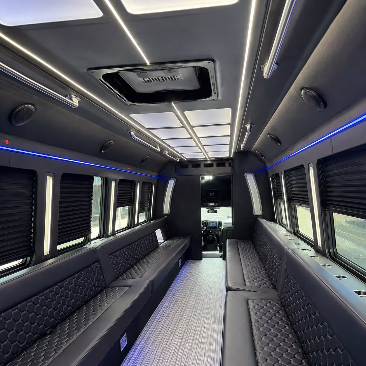 reading party bus interior