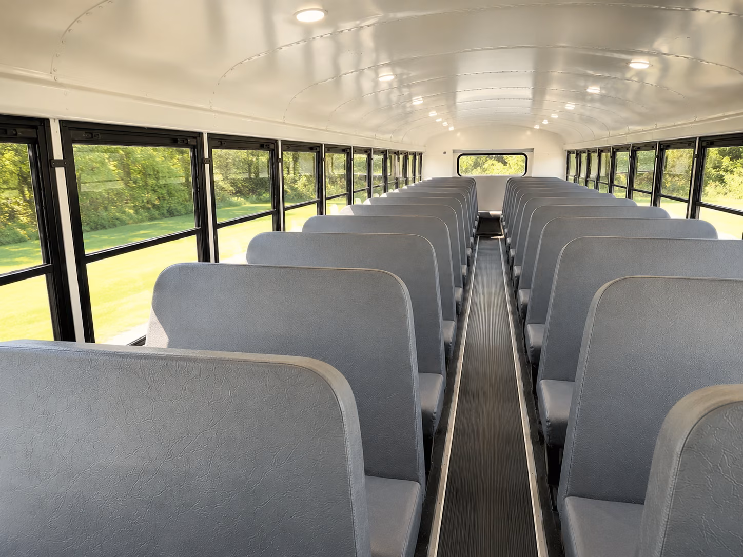 reading school bus interior